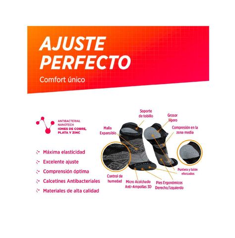 Calcetines mujer hombre tobilleras running ciclismo gym tenis padel 2pares-1