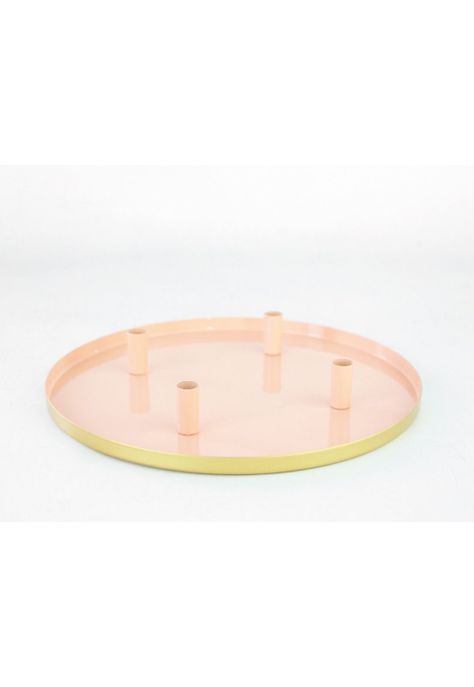 Candelabro Bandeja Rosa  Velas 2,2 Cm De Diámetro-0