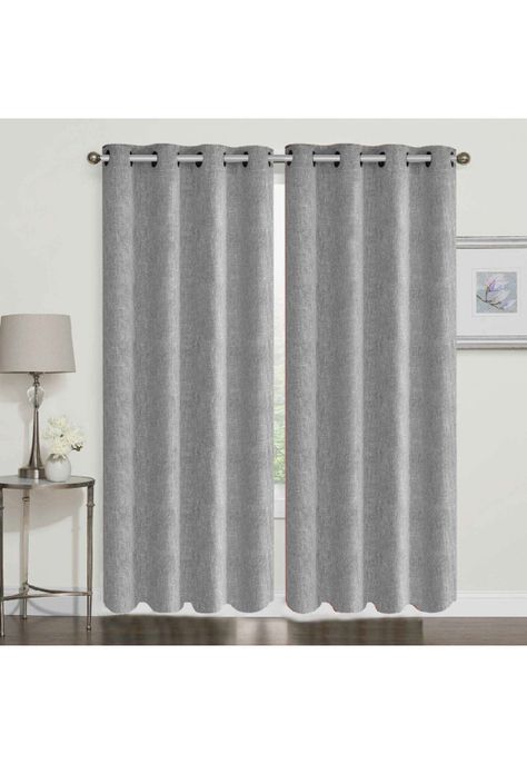 Cortina Mercia- Set De Dos Paños 140 X 220 - Gris-0