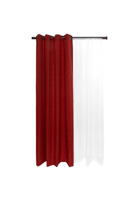 Set Cortinas 8P Natales 140X220cm Color Terracota-0