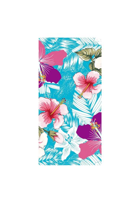 Toalla De Playa Microfibra Diseño Flores 70X140Cm -0