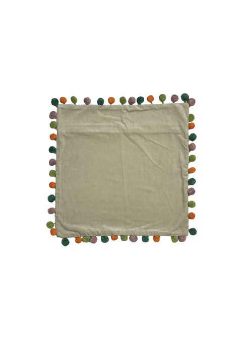 Funda de pompón velvet para cojín 50 x 50 cm natural-0