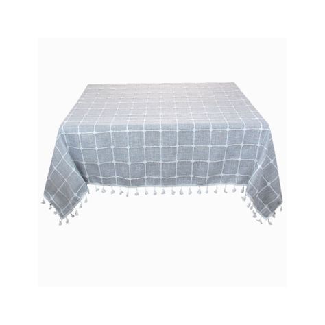 Mantel Tassel Square 160X350Cm Color Gris Plata-0