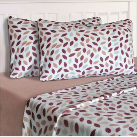 Sábanas Polar Estampada Hojas Diseño 1 1.5 Plazas-0