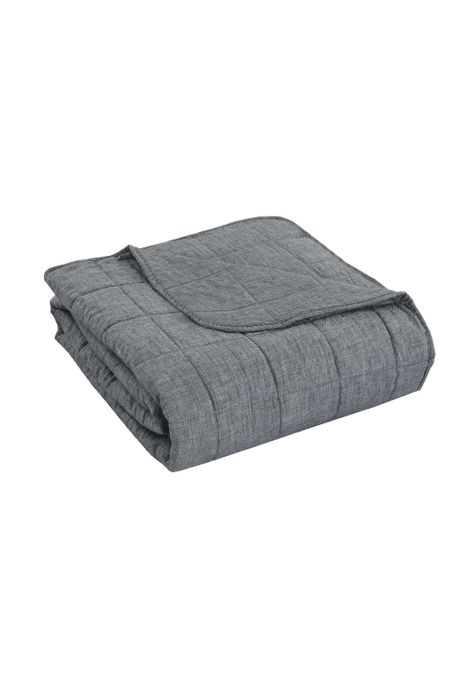 Cubrecama Polilino Bordado 2 Plazas Gris Acero-2