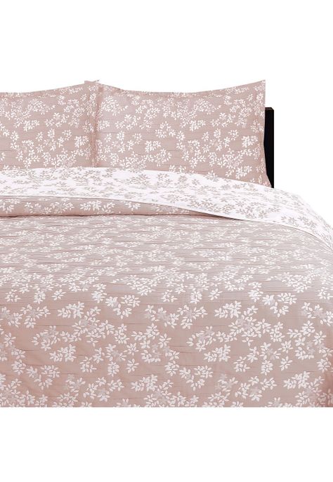 Cubrecama Jacquard Bordado 2 Plazas Rosado-1