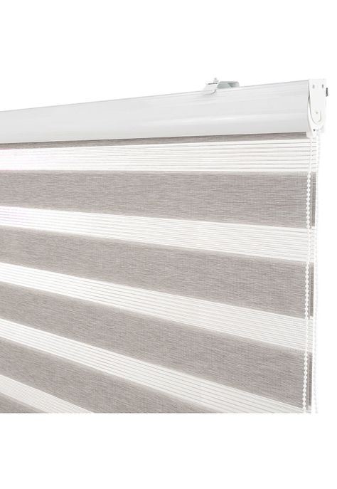 Cortina Duo Con Cenefa Premium 90X240Cm Color Gris Plata-0
