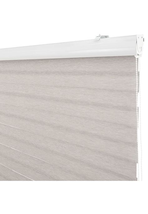 Cortina Duo Con Cenefa Premium 90X240Cm Color Gris Plata-1