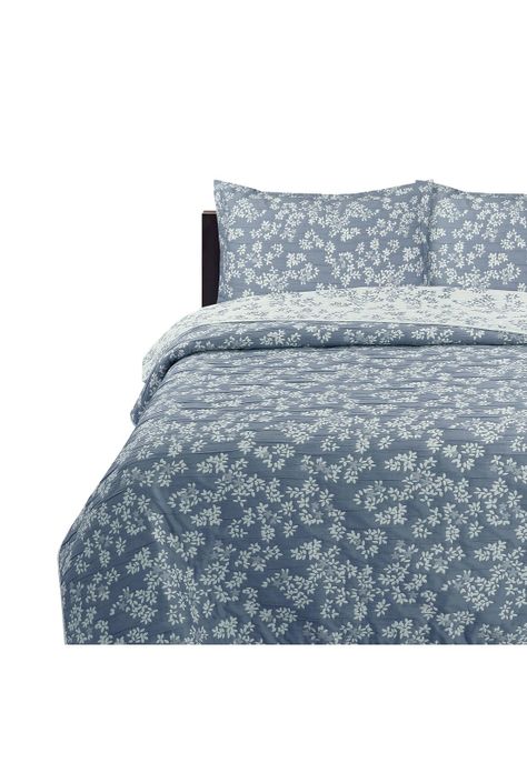 Cubrecama Jacquard Bordado King Azul-0