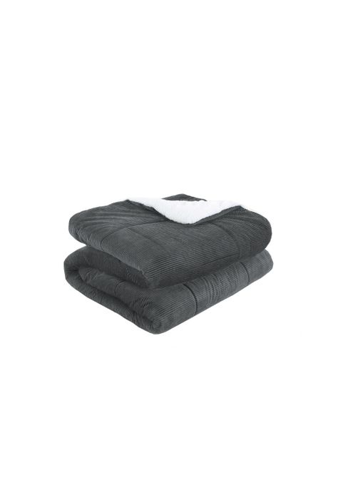 Cubrecama Corduroy Termico 2p - Gris Acero-2