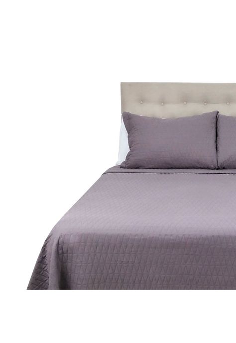 Cubrecama Microfibra Ultrasonic Liso 2 Plazas Morado-0