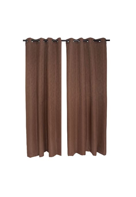 Set Cortina Jacquard Tarapaca 140X220 Cm - Café-1