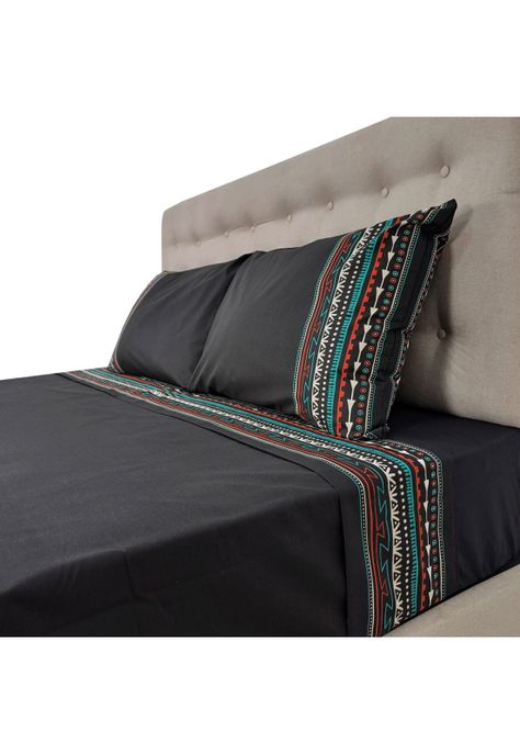 Sábanas 144h Estampadas Grecas Multicolor 2 Plazas-0