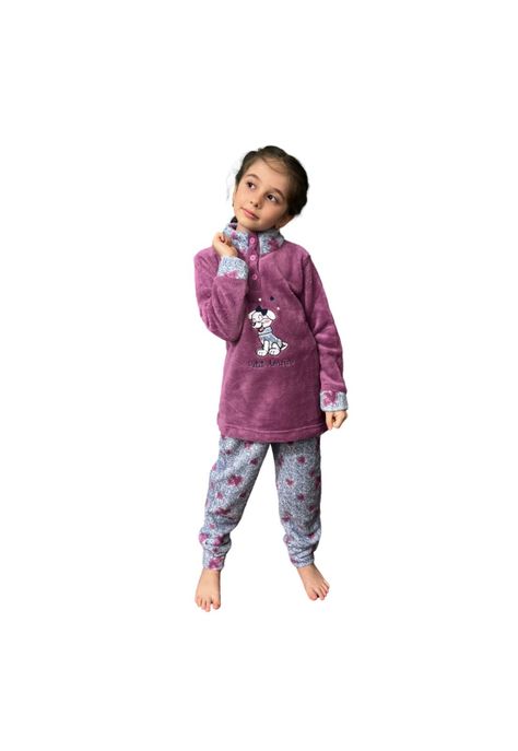 Pijama Niña Corazones T6 Rosado-1