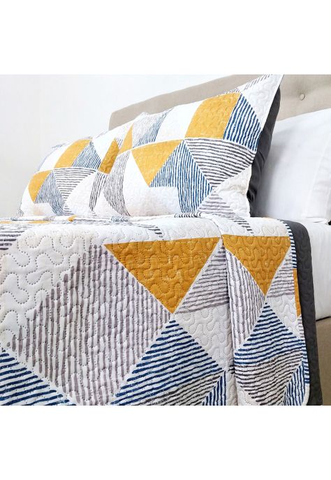 Cubrecama Microfibra Estampado Texturas 2 Plazas -1