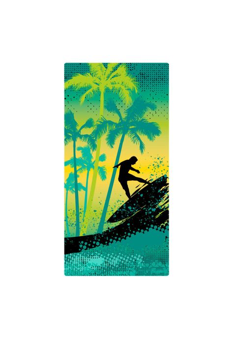 Toalla De Playa Algodón Diseño Surf 75X150Cm -0