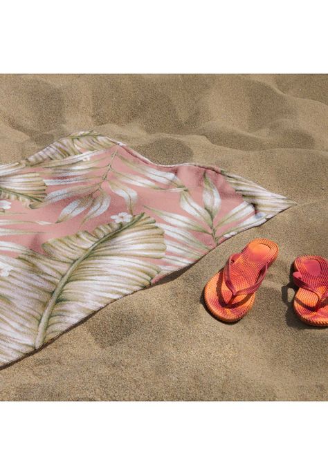 Toalla De Playa Algodon Diseño Helecho 75X150Cm -1