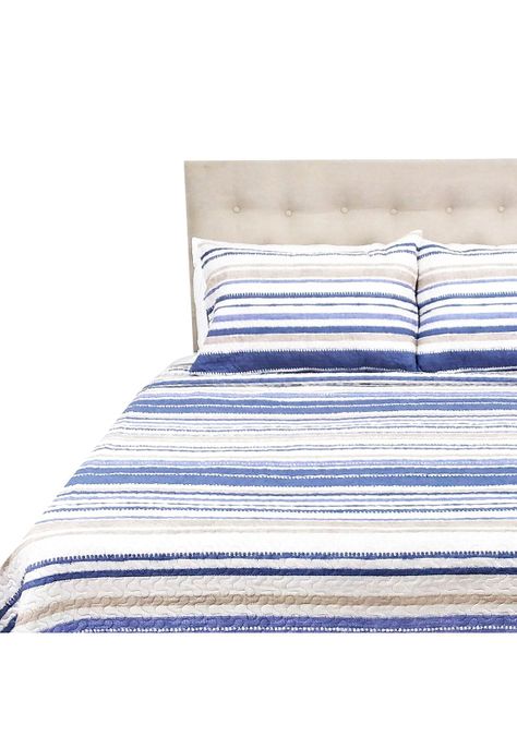Cubrecama Microfibra Estampado Lineas King -0