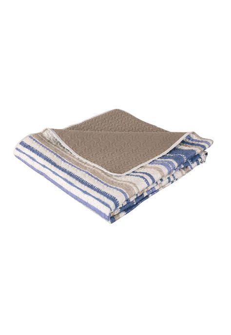 Cubrecama Microfibra Estampado Lineas King -2