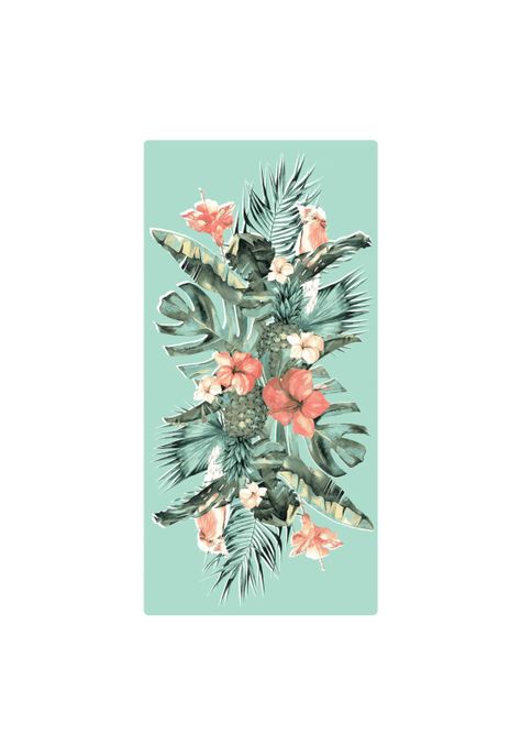 Toalla De Playa Algodón Diseño Flores 75X150Cm -0