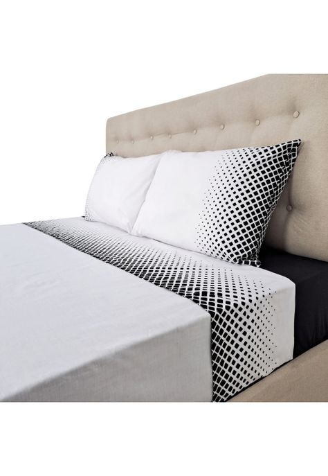Sábanas 144h Estampadas Rombos Negros King-1