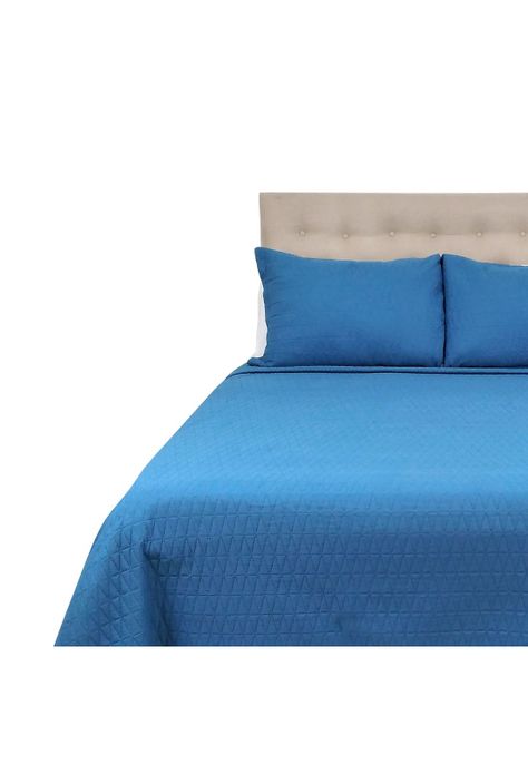 Cubrecama Microfibra Ultrasonic Liso 2 Plazas Indigo-0