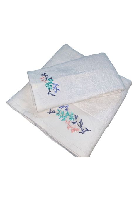 Set 2 Toallas Embrodery 500g Flowers D2-1