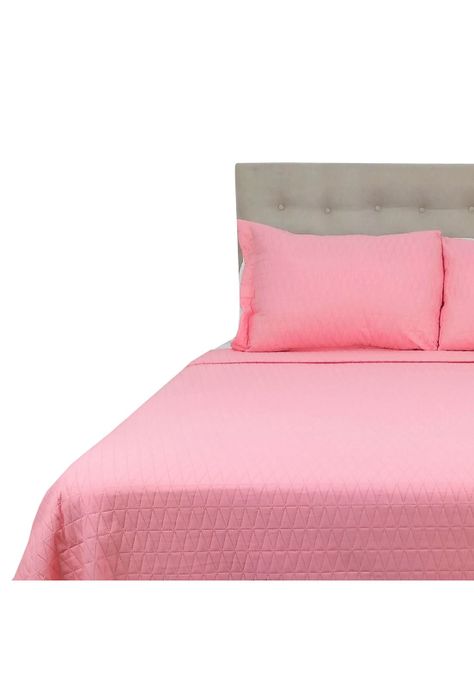 Cubrecama Microfibra Ultrasonic Liso 1.5 Plazas Rosado-0