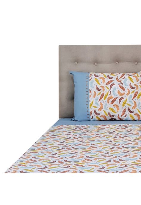 Sábanas 144h Estampadas Plumas Calidas King-1