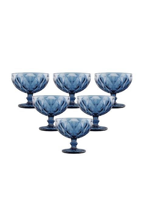 Set 6 Copa Postre Tallada Berta 12x10,5cm Azul-0
