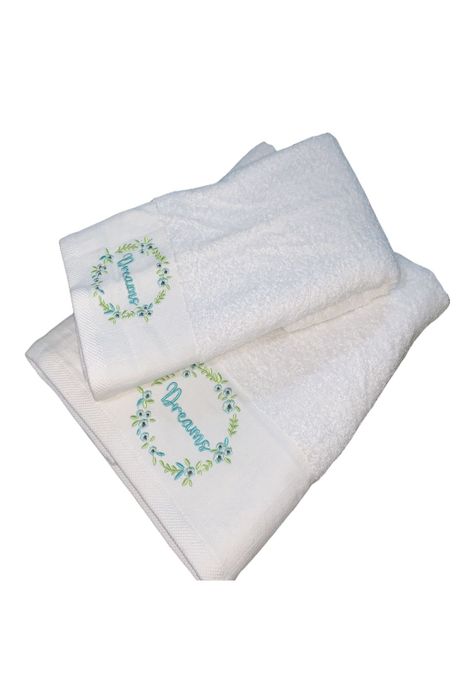 Set 2 Toallas Bordadas Mensaje Dream 500g-0