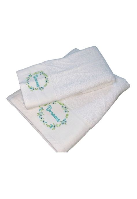 Set 2 Toallas Bordadas Mensaje Dream 500g-1