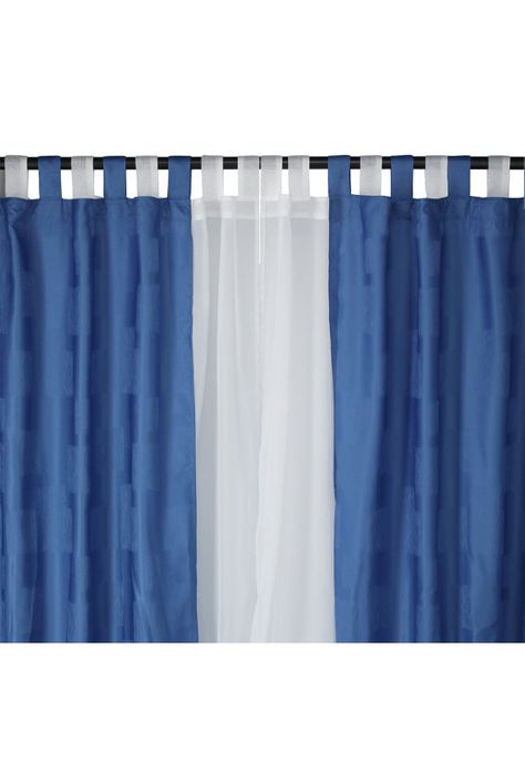 Cortina Jacquard 10 Pcs Capital 145X220 - Azulino-0
