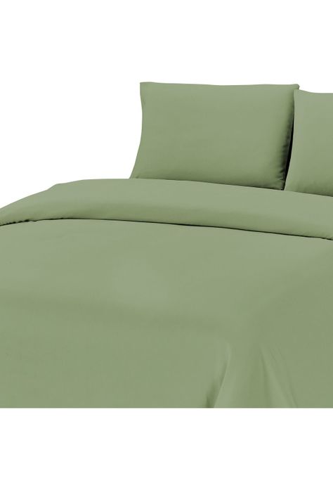 Sabanas Microfibra Liso 2 Plazas Verde Menta-0