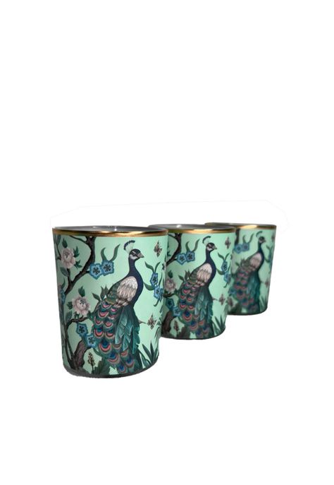 Set de 3 velas bird turquesa de 5 x 6 cm-1