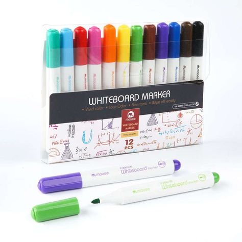 Set Marcadores Plumón Pizarra Blanca Whiteboard 12 Colores-0