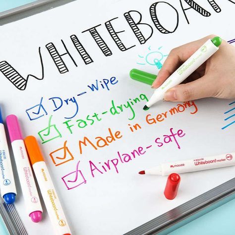 Set Marcadores Plumón Pizarra Blanca Whiteboard 12 Colores-1