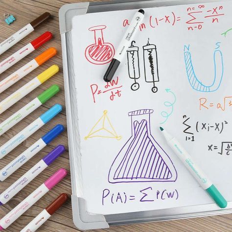 Set Marcadores Plumón Pizarra Blanca Whiteboard 12 Colores-4