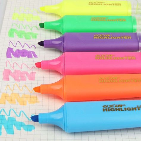 Destacador Resaltador Set 6 Colores Marcadores Fluor-2