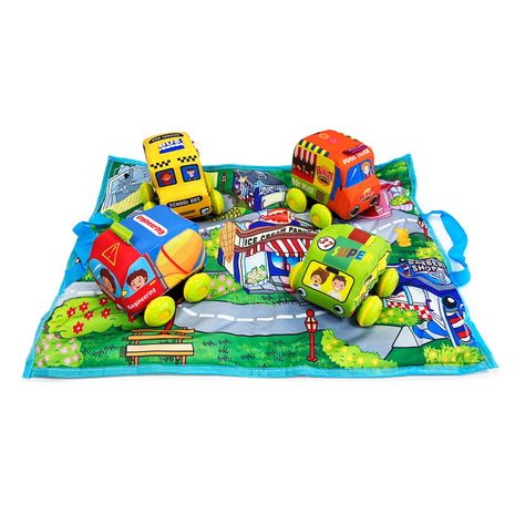 Alfombra de Juego Blanda con Vehículos - Set Interactivo-0