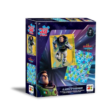 2 En 1  Puzzle 48Pcs +  Escaleras Y Toboganes Lightyear-0