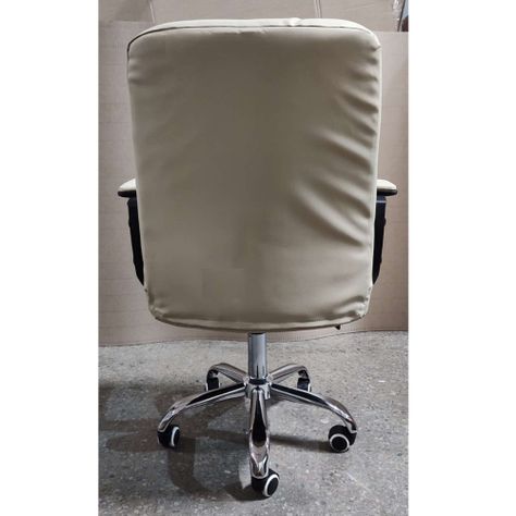 Silla de escritorio ecocuero acolchado Marfil-5
