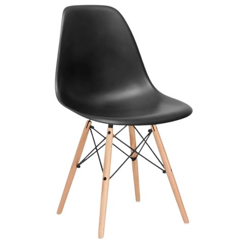 Juego De Comedor eames Redondo 4 sillas Negro 80 cm-3