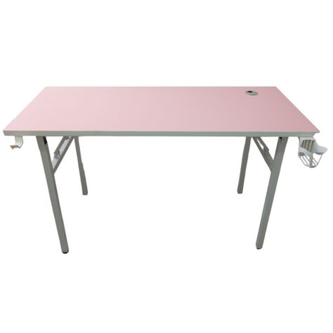 Mesa Plegable Trabajos pesados Uso Industrial 120 CM Rosa patas de fierro -0
