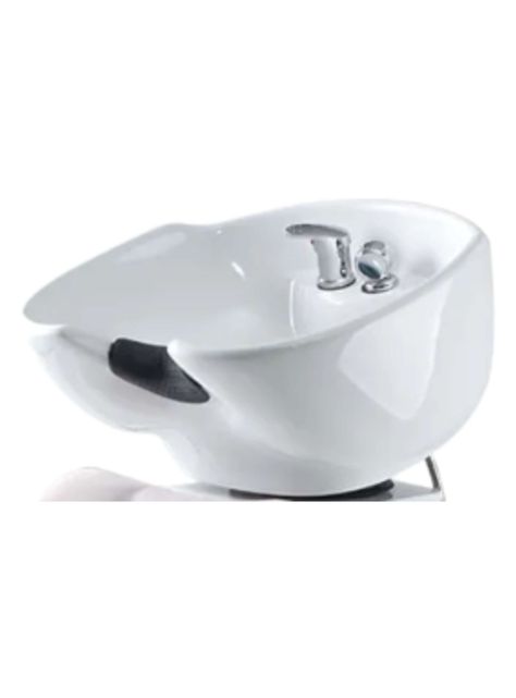 Lavapelo Peluquería Cerámica Profesional Lavacabezas Blanco con griferia -5