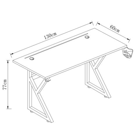 Escritorio Gamer K ROSA LUZ LED 130 CM  patas de fierro-2