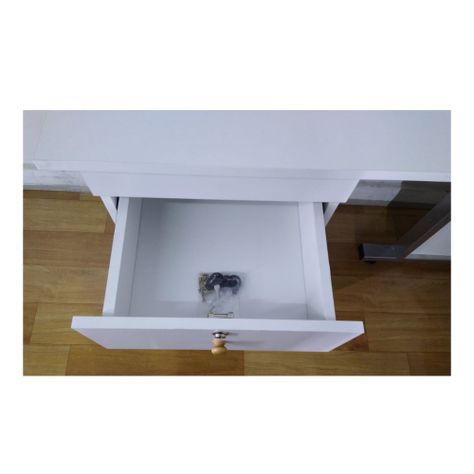 Escritorio Ejecutivo 120x55x77 cm blanco con cajones bajo llave-6