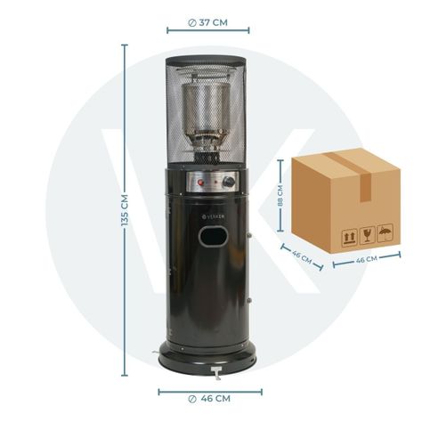 Estufa Exterior Gas Litt - Negro | Calefactor para Terrazas y Patios-1