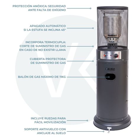 Estufa Exterior Gas Litt - Mate | Calefactor para Terrazas y Patios-4