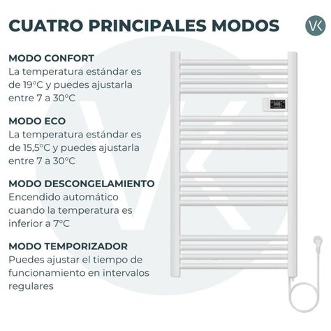 Secador Toallas Vesubio - Calentador Toallero Eléctrico Mural - 500W-3